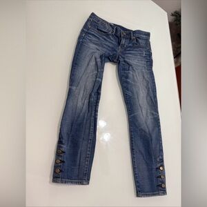 Gap Blue Jeans Ankle Button  Size 27 4 Inseam 25 T14
